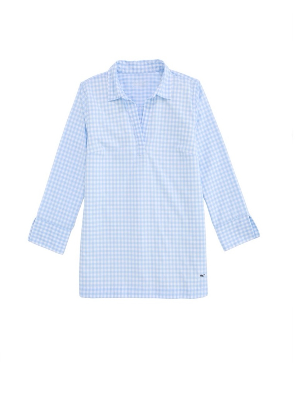 Vineyard Vines- Women’s Performance Lucaya Tunic- Light Blue Gingham-NWT- Size L